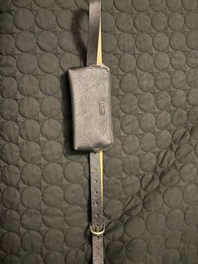 kate spade Black Saffiano Leather Belt Bag with Gold Hardware